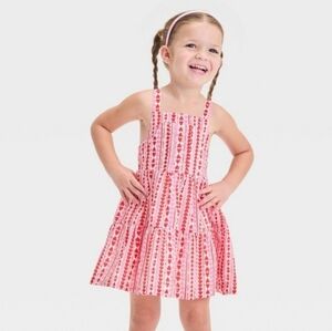 Cat & Jack Infant & Toddler Girls Pink & Red Hearts Tank Dress